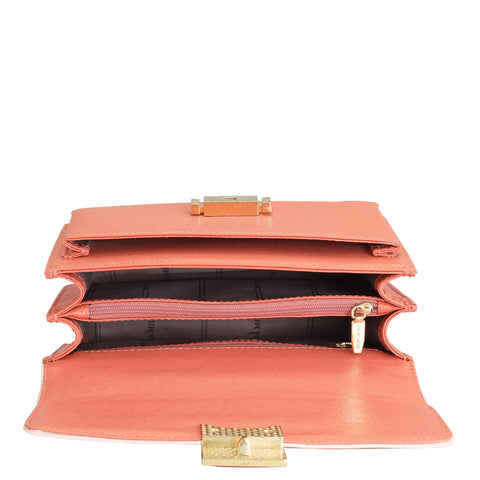 Small Franzy Leather Shoulder Bag - Salmon