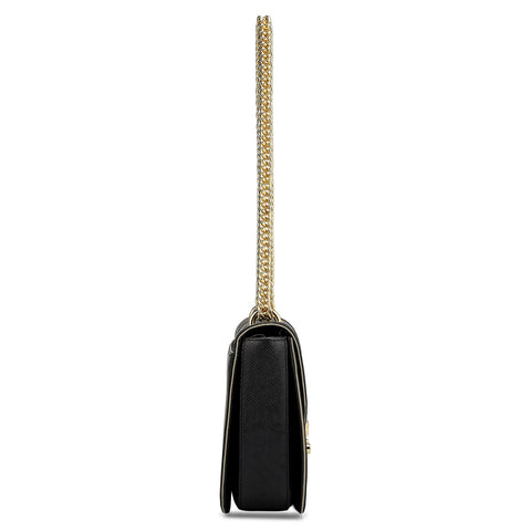 Small Franzy Leather Shoulder Bag - Black