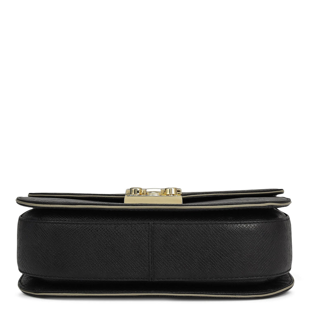 Small Franzy Leather Shoulder Bag - Black