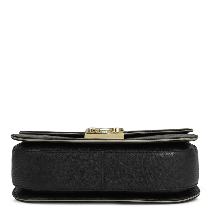 Small Franzy Leather Shoulder Bag - Black