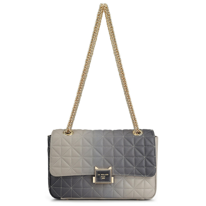 Medium Quilting Leather Shoulder Bag - Grey
