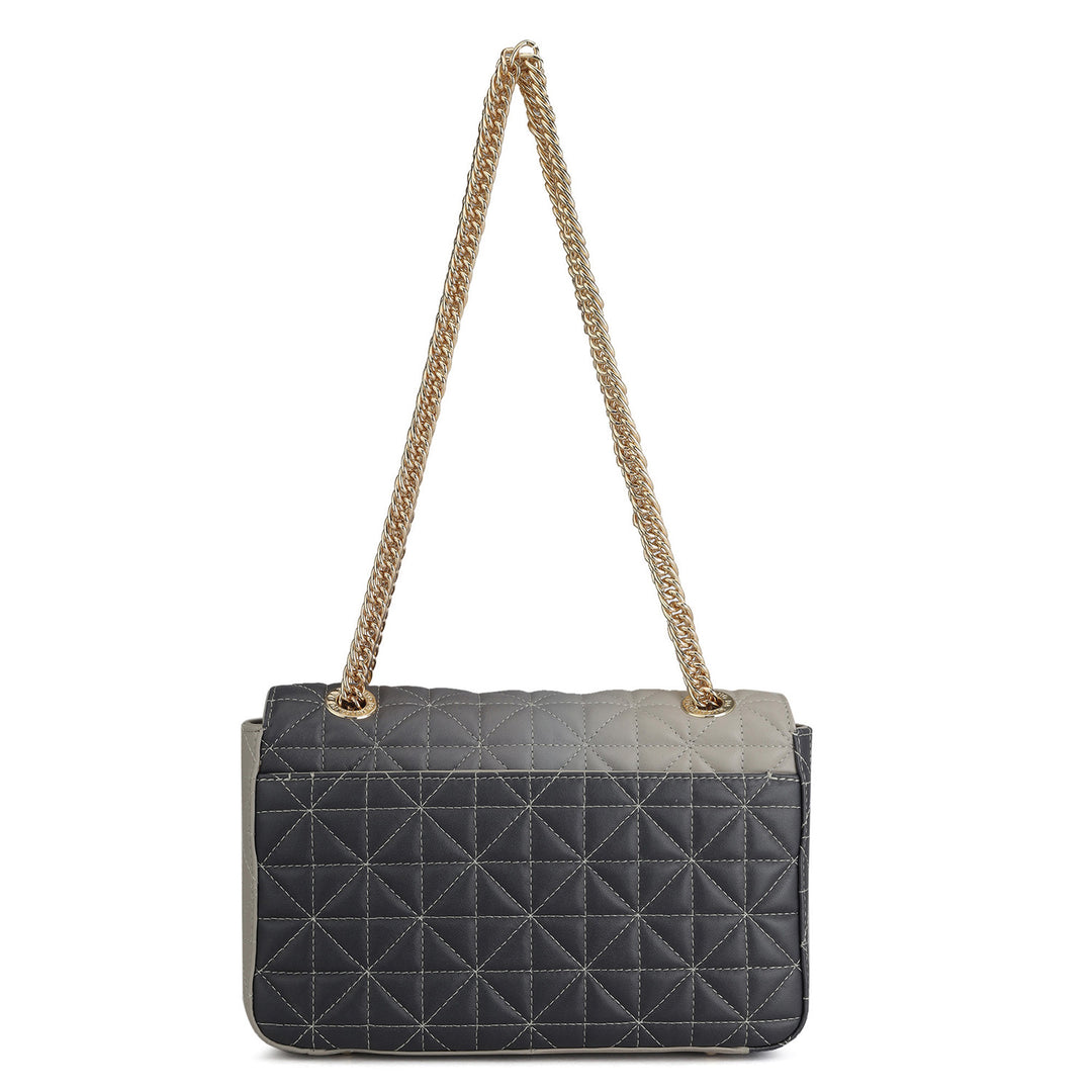 Medium Quilting Leather Shoulder Bag - Grey