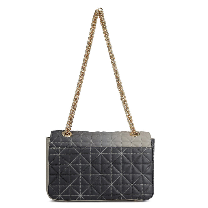 Medium Quilting Leather Shoulder Bag - Grey