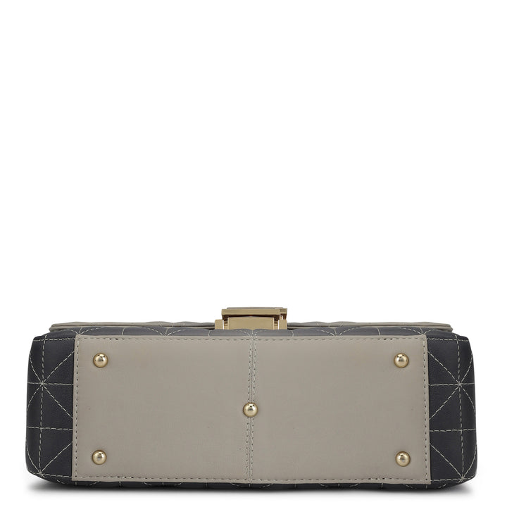 Medium Quilting Leather Shoulder Bag - Grey