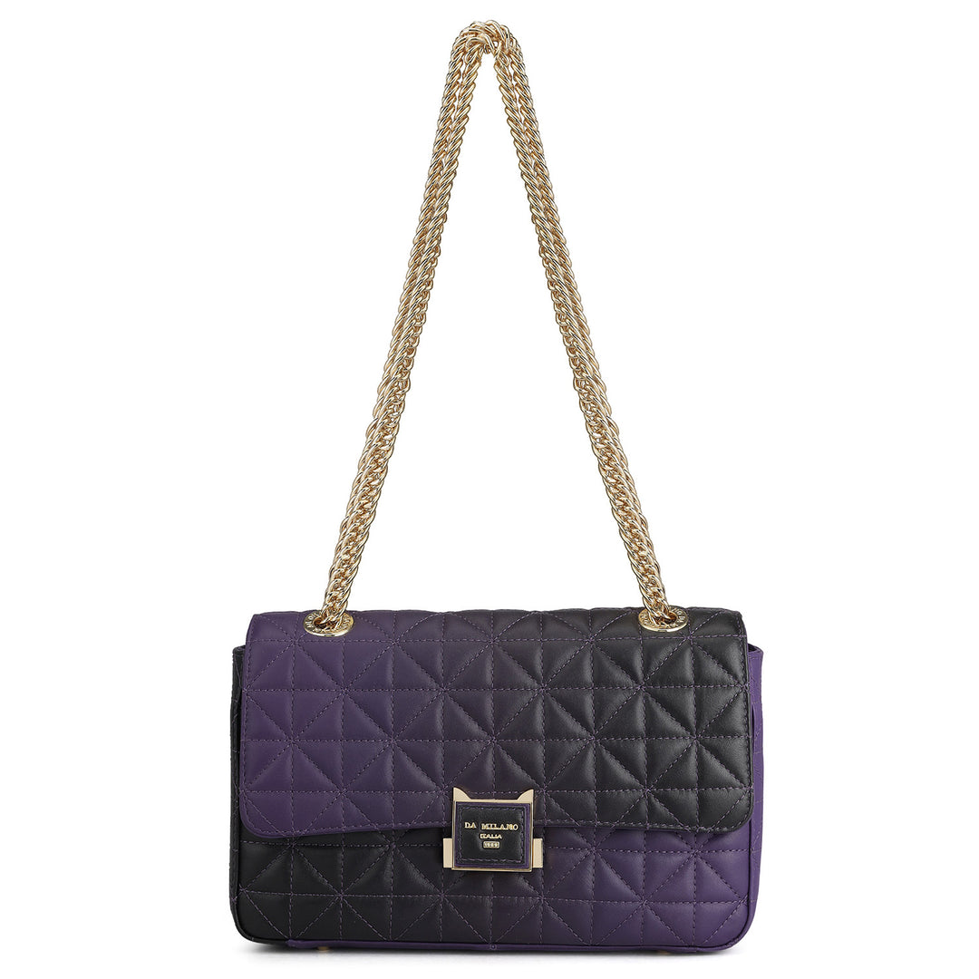 Medium Quilting Leather Shoulder Bag - Purple