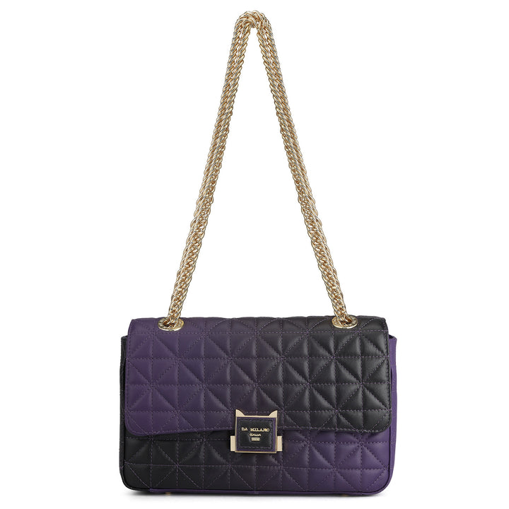 Medium Quilting Leather Shoulder Bag - Purple