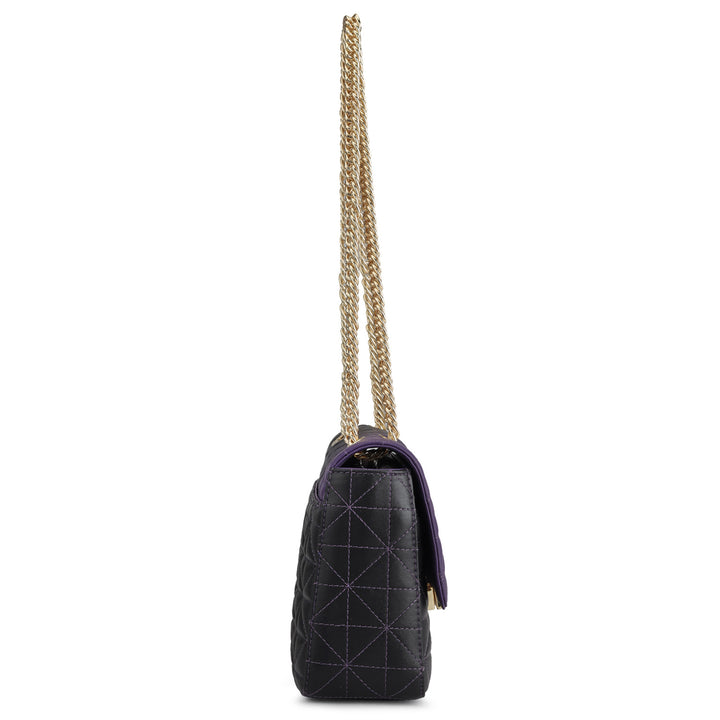 Medium Quilting Leather Shoulder Bag - Purple