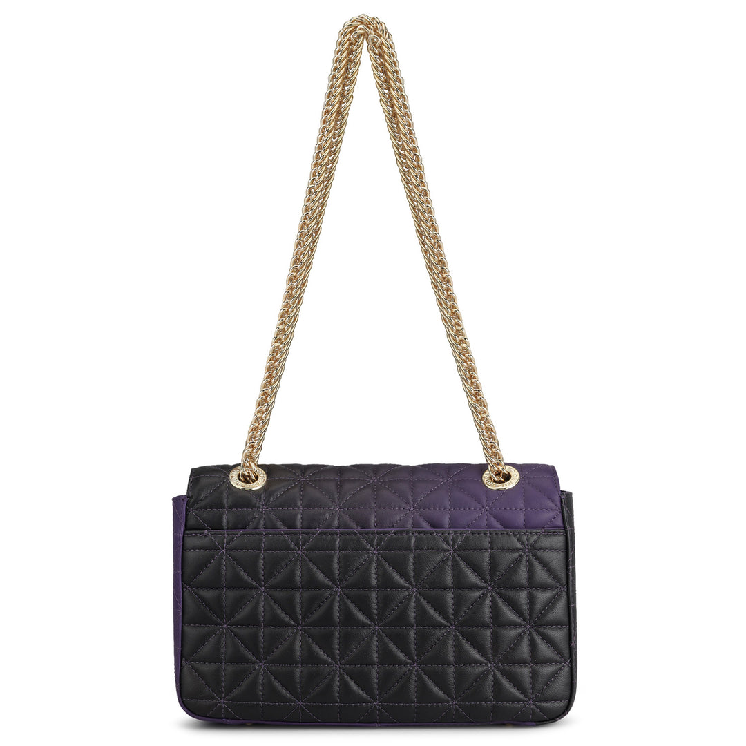 Medium Quilting Leather Shoulder Bag - Purple