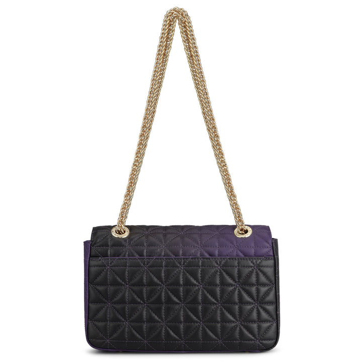 Medium Quilting Leather Shoulder Bag - Purple