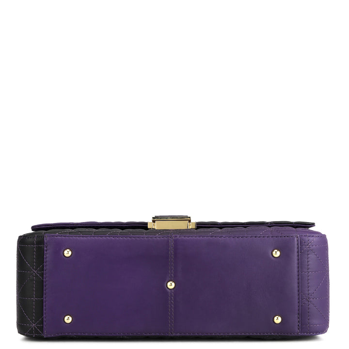 Medium Quilting Leather Shoulder Bag - Purple