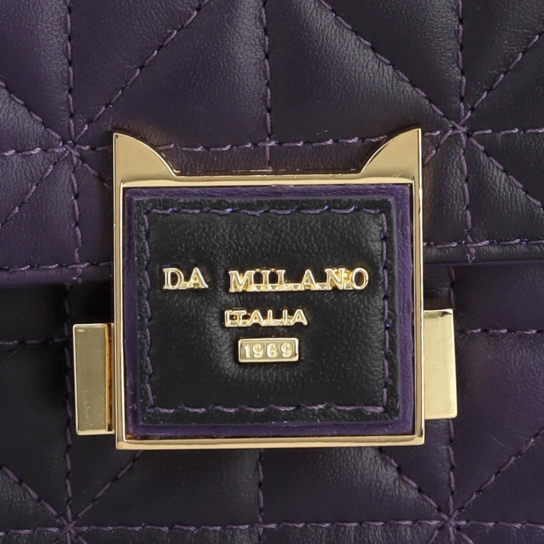 Medium Quilting Leather Shoulder Bag - Purple