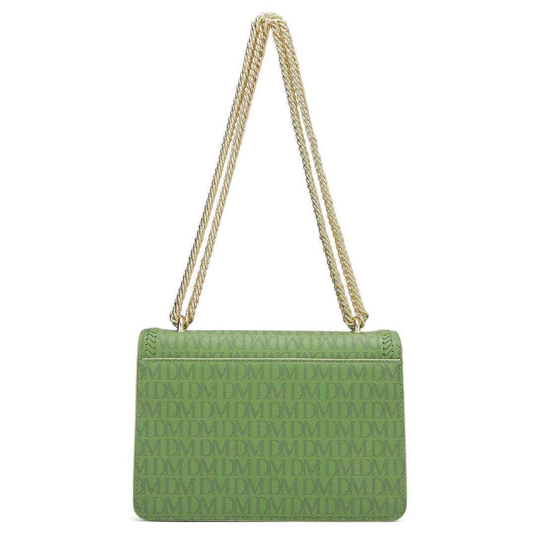 Small Monogram Franzy Leather Shoulder Bag - Kiwi