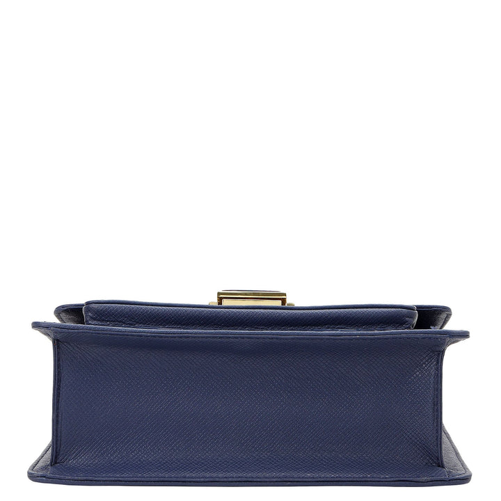 Croco-Textured Double Chain Bag (S) - Stardust