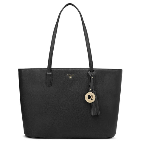 Large Franzy Leather Tote - Black