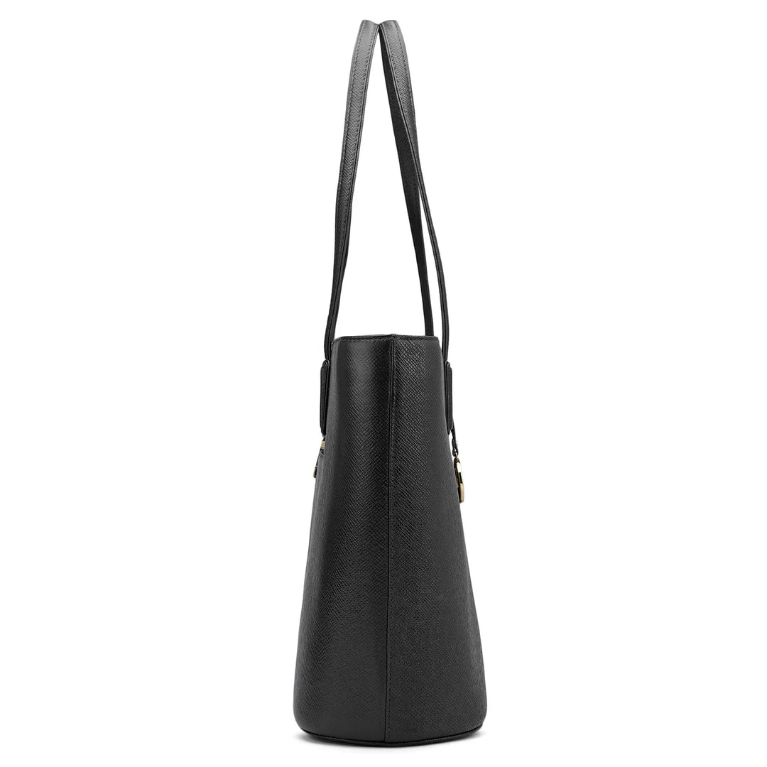 Large Franzy Leather Tote - Black