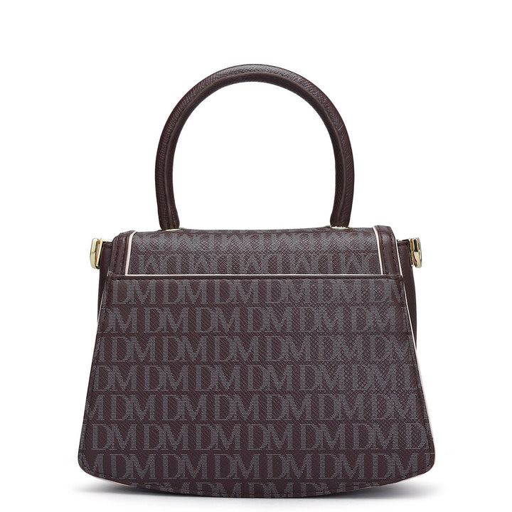 Small Monogram Franzy Leather Satchel - Wine