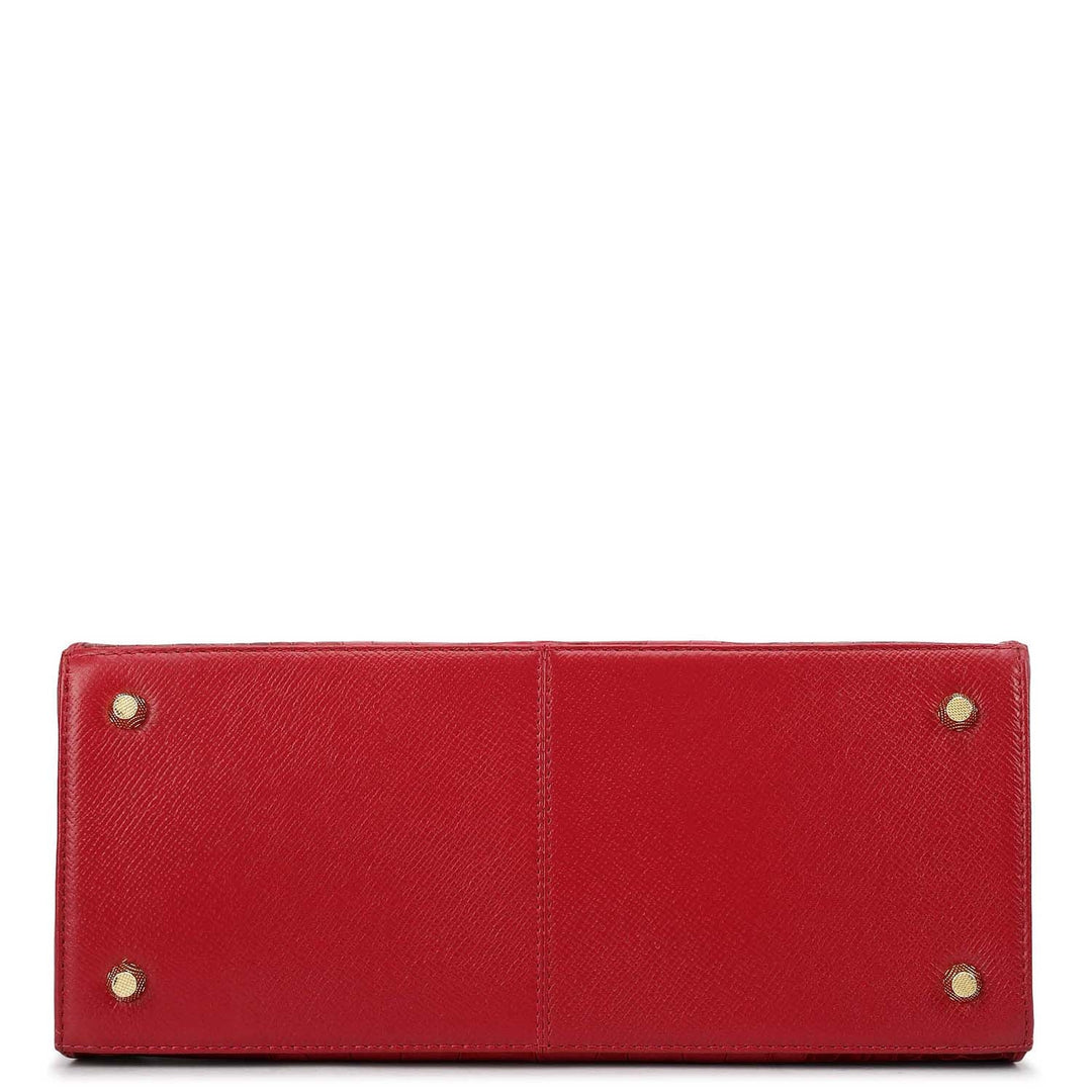 Medium Croco Leather Satchel - Plumberry
