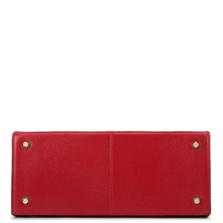 Medium Croco Leather Satchel - Plumberry