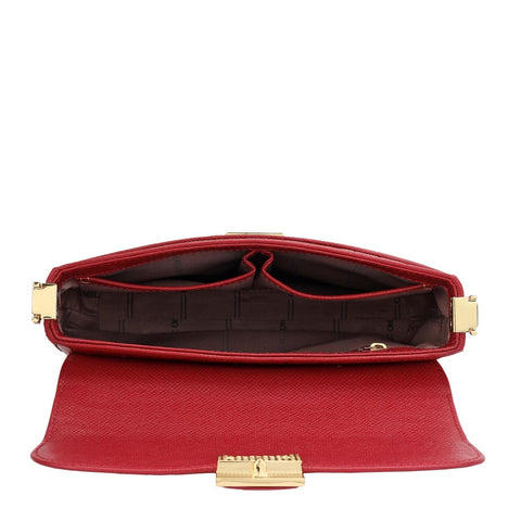 Small Croco Leather Shoulder Bag - Plumberry