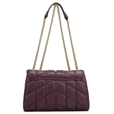 Medium Quilting Leather Shoulder Bag - Plum