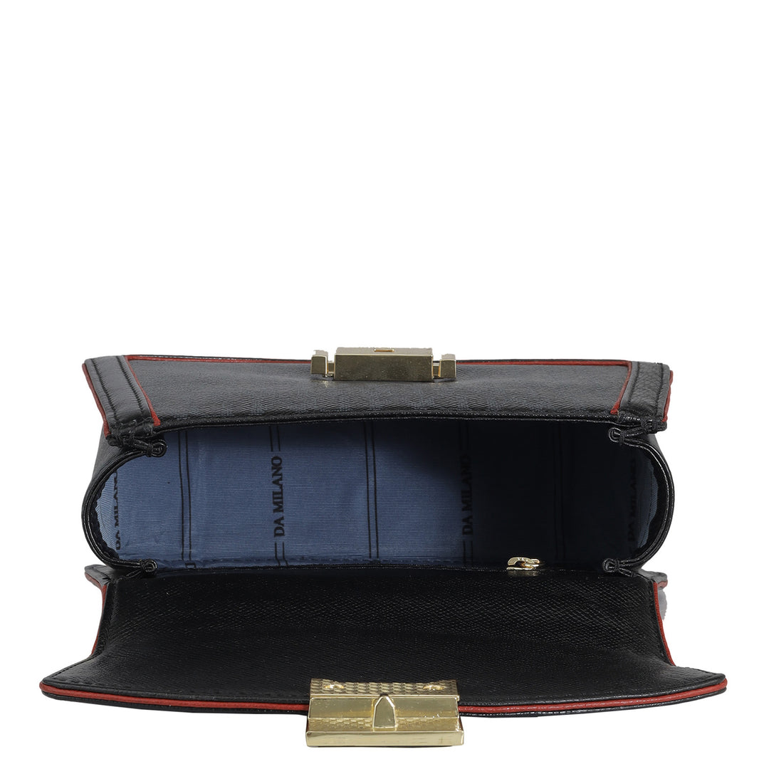 Small Monogram Franzy Leather Shoulder Bag - Black