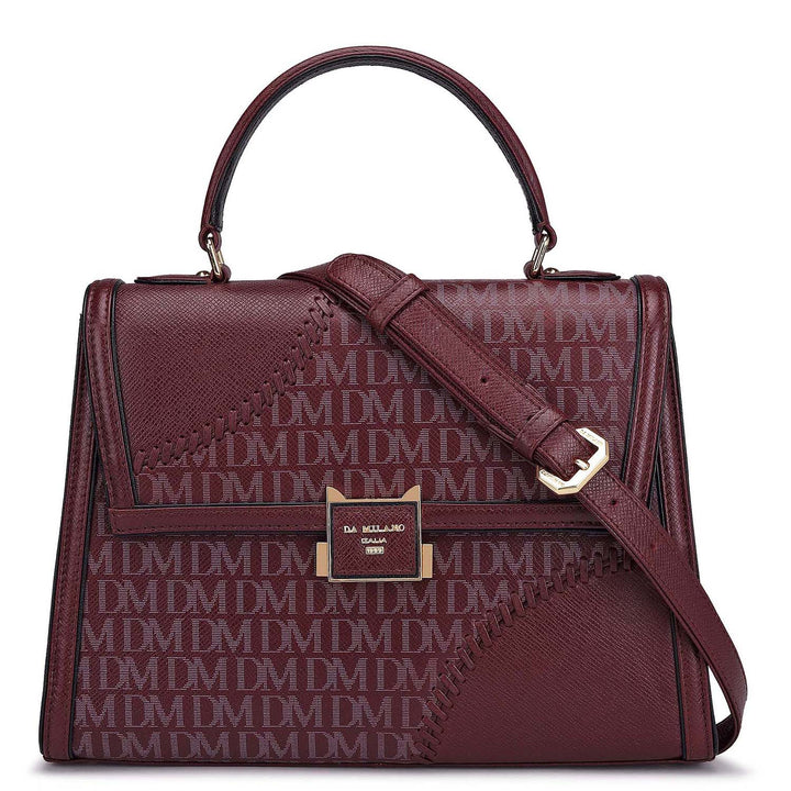 Medium Monogram Franzy Leather Satchel - Blood Stone