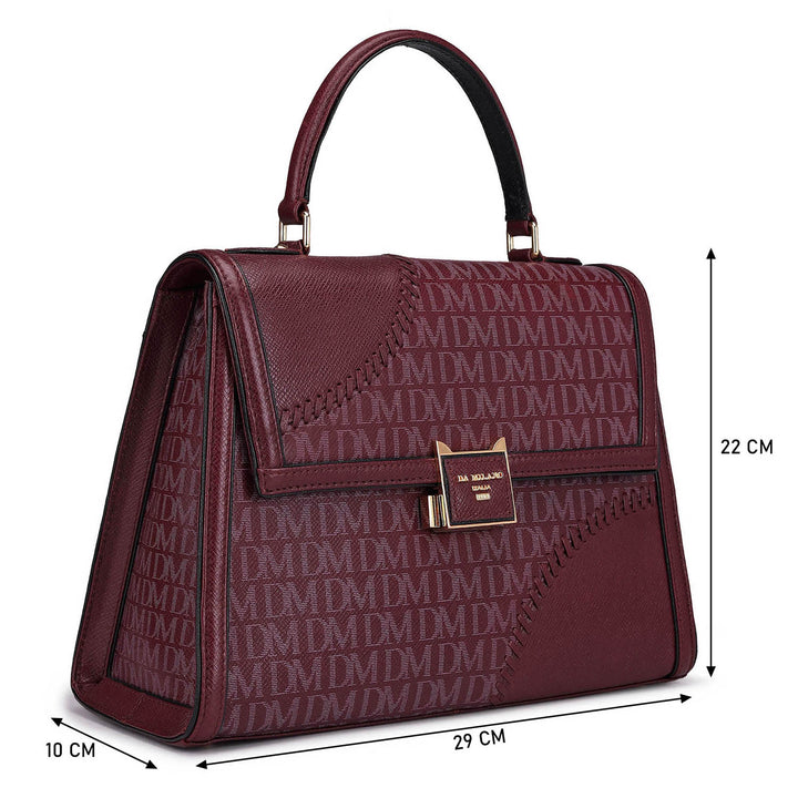 Medium Monogram Franzy Leather Satchel - Blood Stone