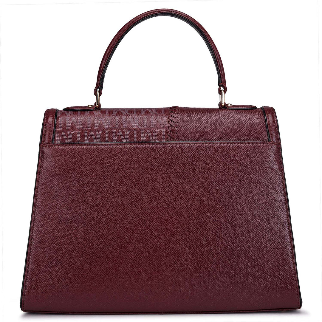 Medium Monogram Franzy Leather Satchel - Blood Stone