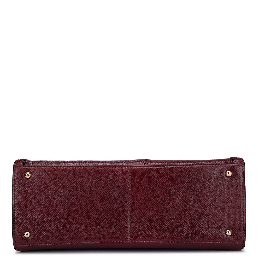 Medium Monogram Franzy Leather Satchel - Blood Stone