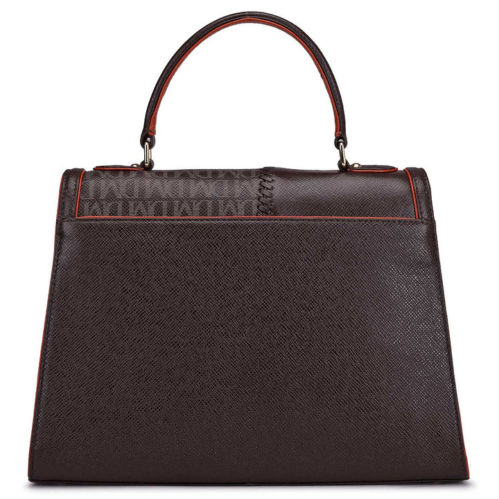 Medium Monogram Franzy Leather Satchel - Chocolate