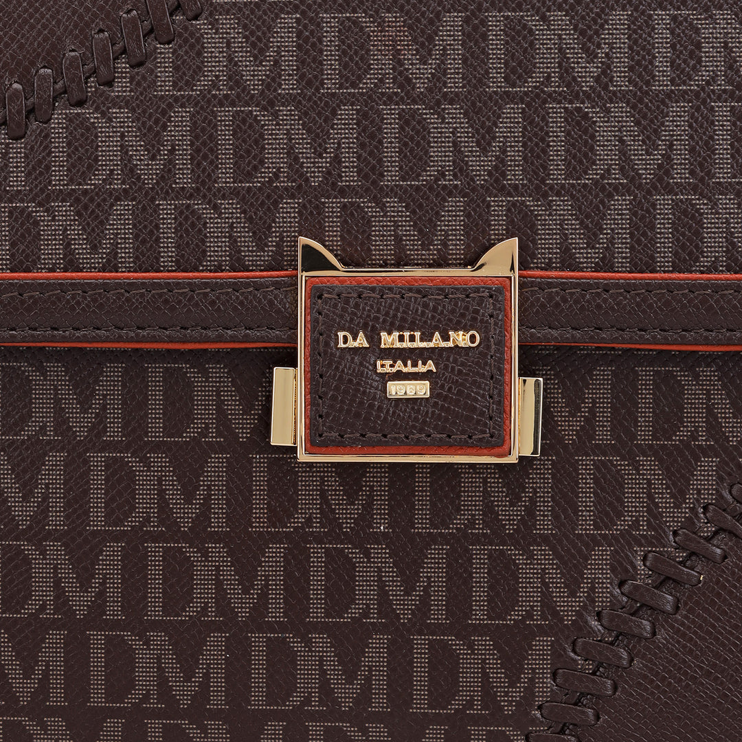 Medium Monogram Franzy Leather Satchel - Chocolate