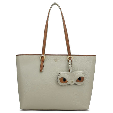 Large Wax Leather Tote - Khaki