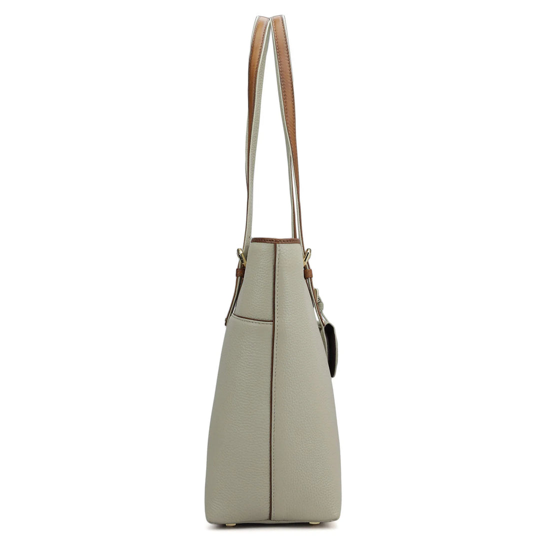 Large Wax Leather Tote - Khaki