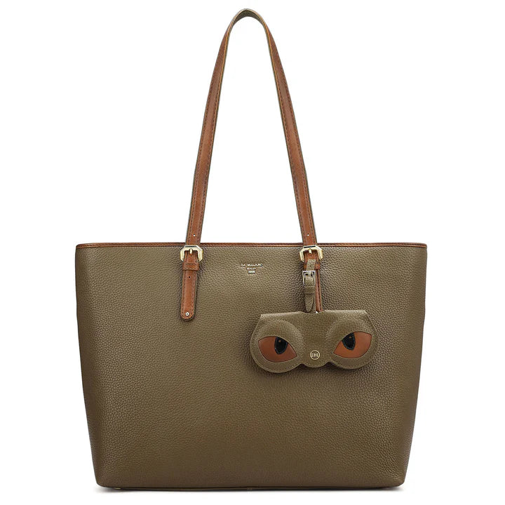 Large Wax Leather Tote - Moss