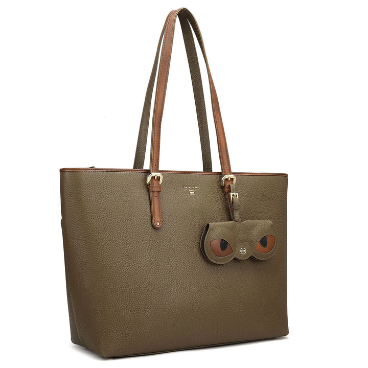 Large Wax Leather Tote - Moss