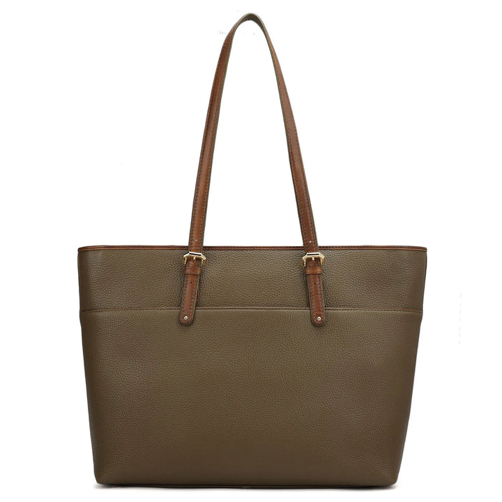 Large Wax Leather Tote - Moss