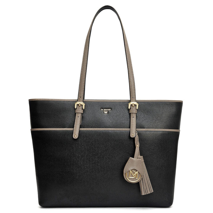 Medium Franzy Leather Tote - Black