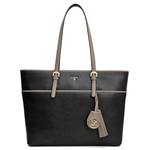 Medium Franzy Leather Tote - Black