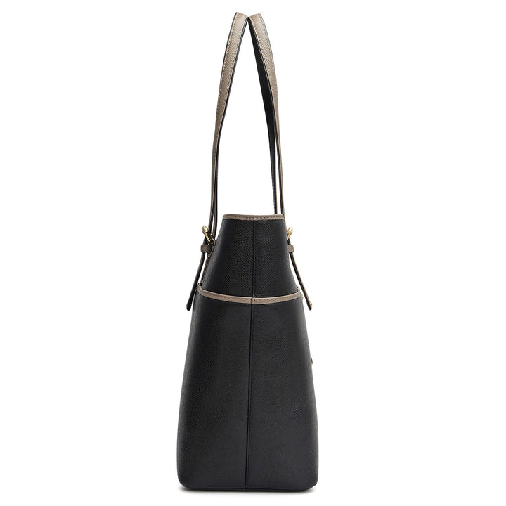 Medium Franzy Leather Tote - Black