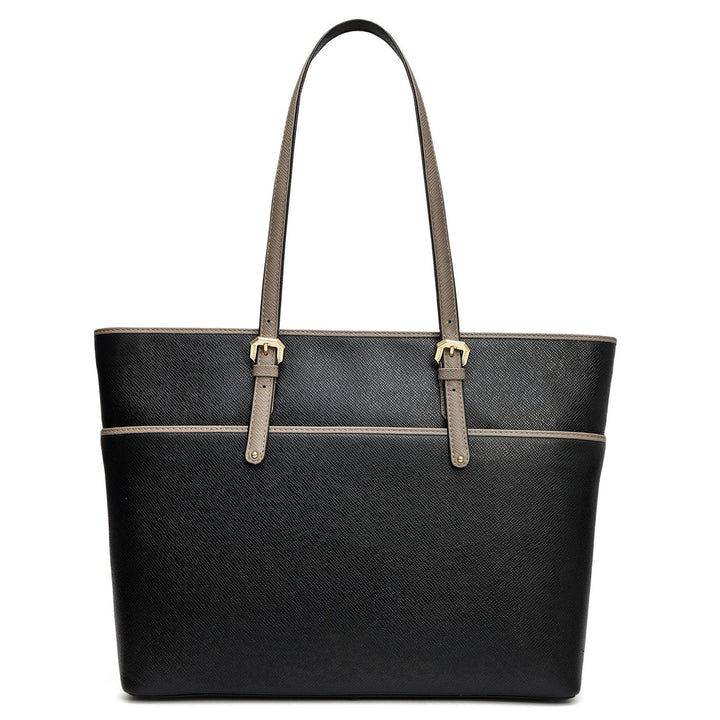 Medium Franzy Leather Tote - Black