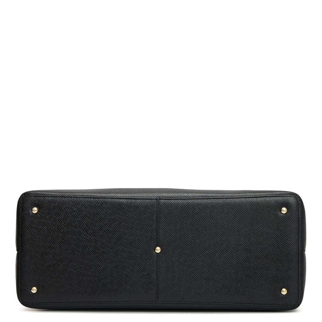 Medium Franzy Leather Tote - Black