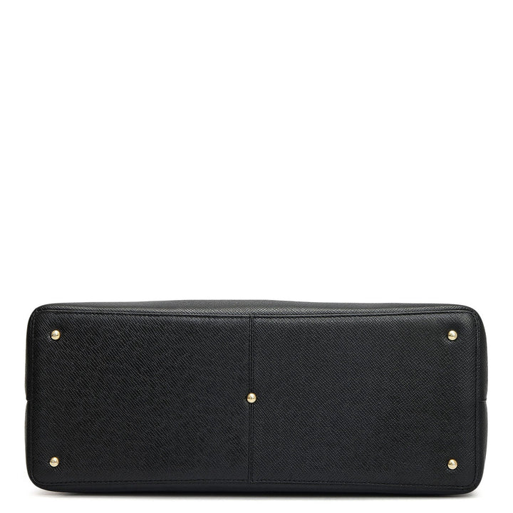 Medium Franzy Leather Tote - Black