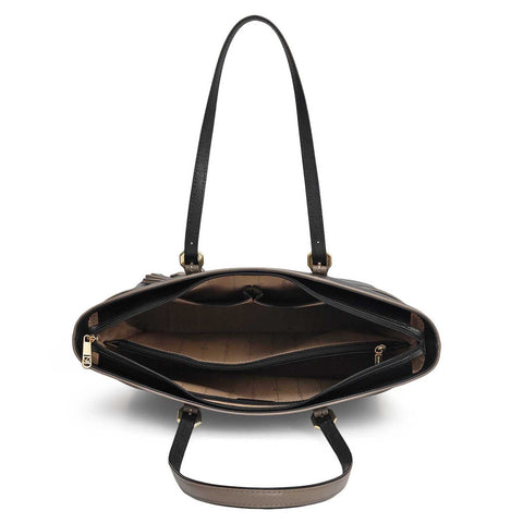 Medium Franzy Leather Tote - Black