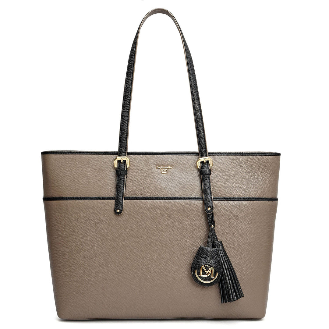 Medium Franzy Leather Tote - Smoke Grey