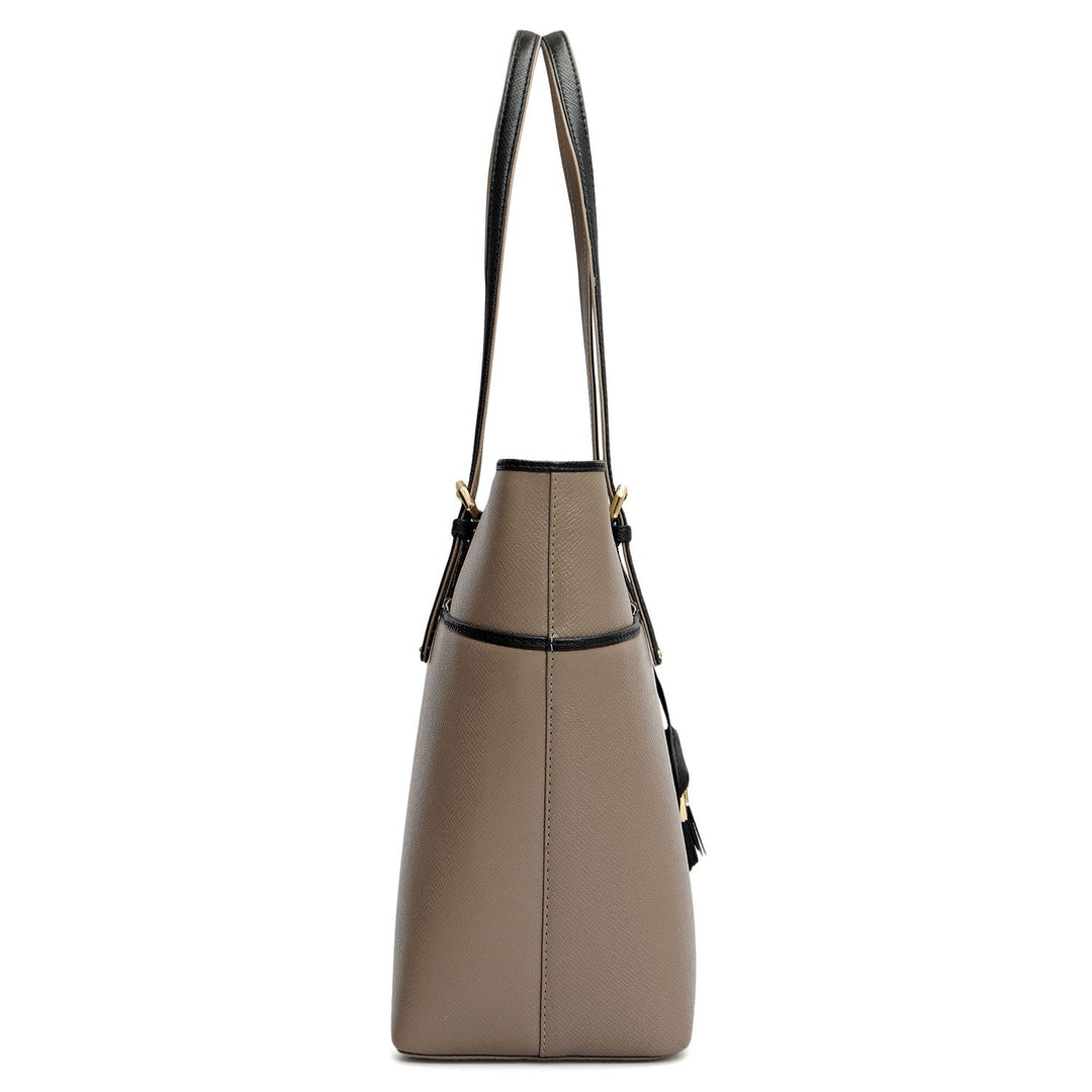 Medium Franzy Leather Tote - Smoke Grey