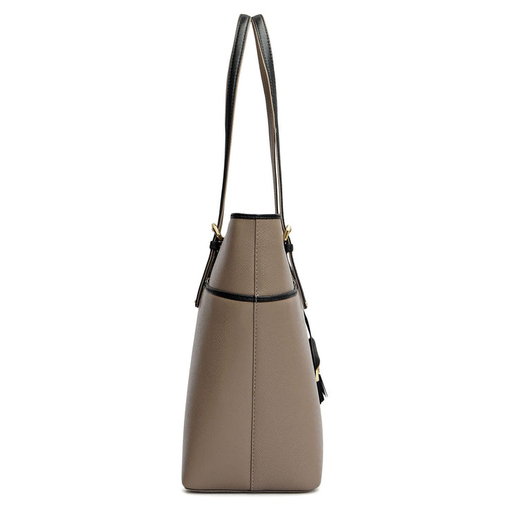 Medium Franzy Leather Tote - Smoke Grey