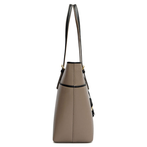 Medium Franzy Leather Tote - Smoke Grey