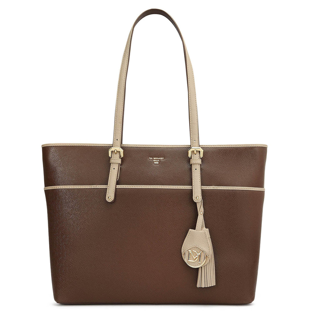 Medium Franzy Leather Tote - Walnut