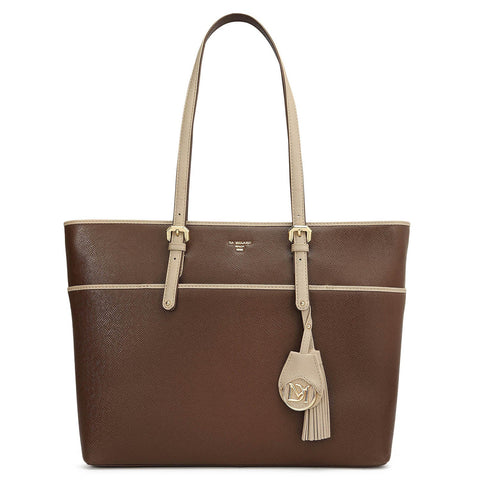 Medium Franzy Leather Tote - Walnut