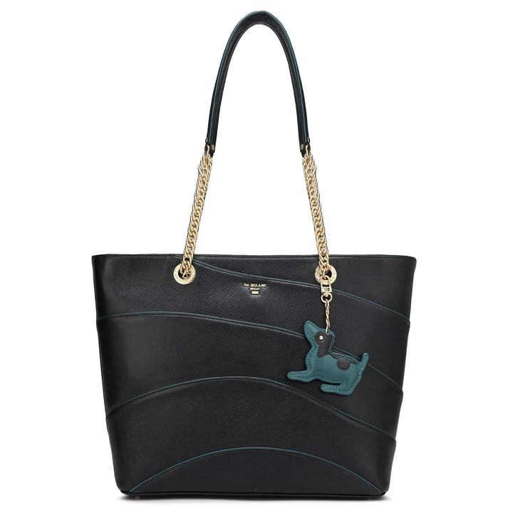 Medium Franzy Leather Tote - Black